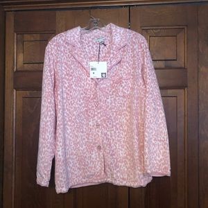 Anne Klein NWT Large pink animal leopard pajamas